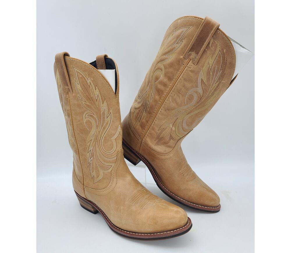 Laredo Women 8.5 M Leather Cowgirl Western Camel Tan Boots Style 51073